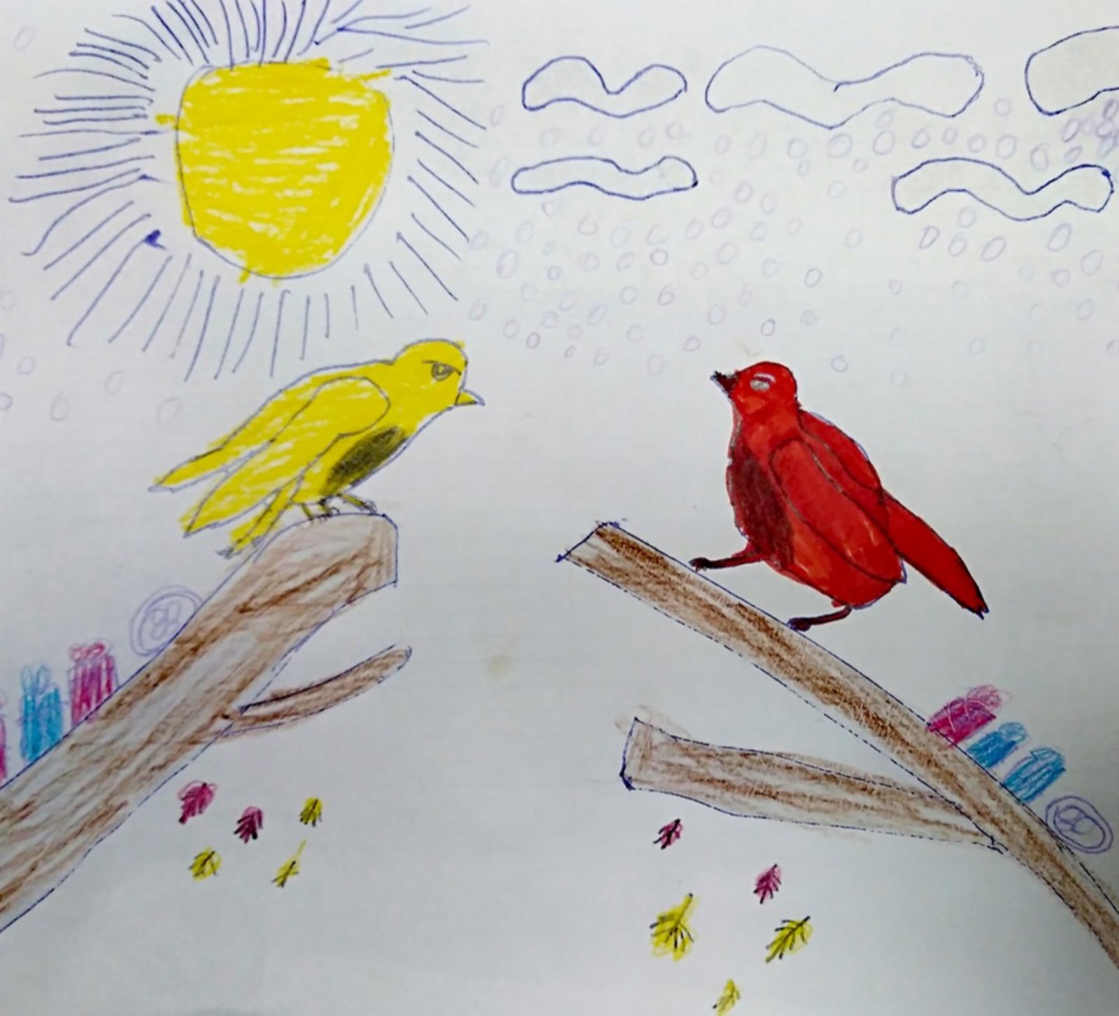 Птица рисунок для детей